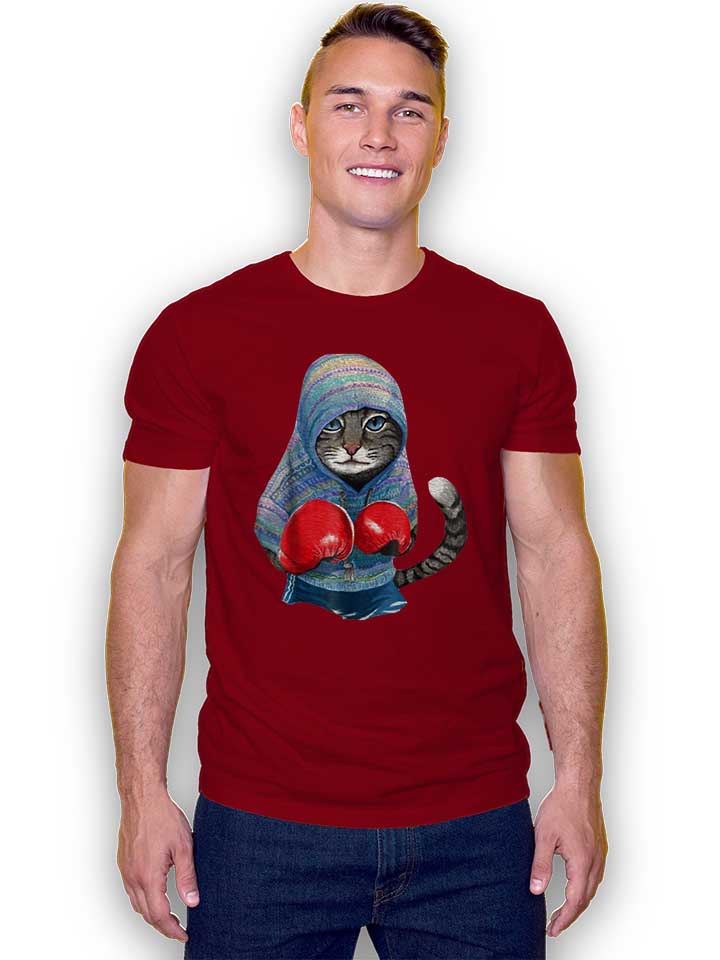 cat-boxing-t-shirt bordeaux 2