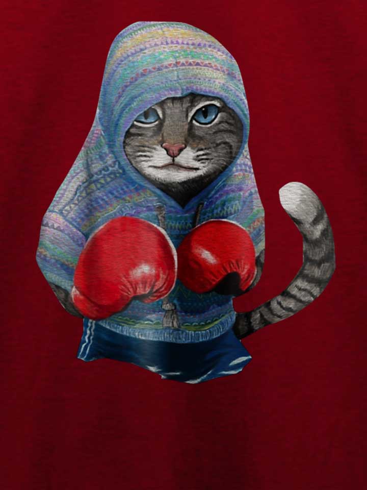 cat-boxing-t-shirt bordeaux 4
