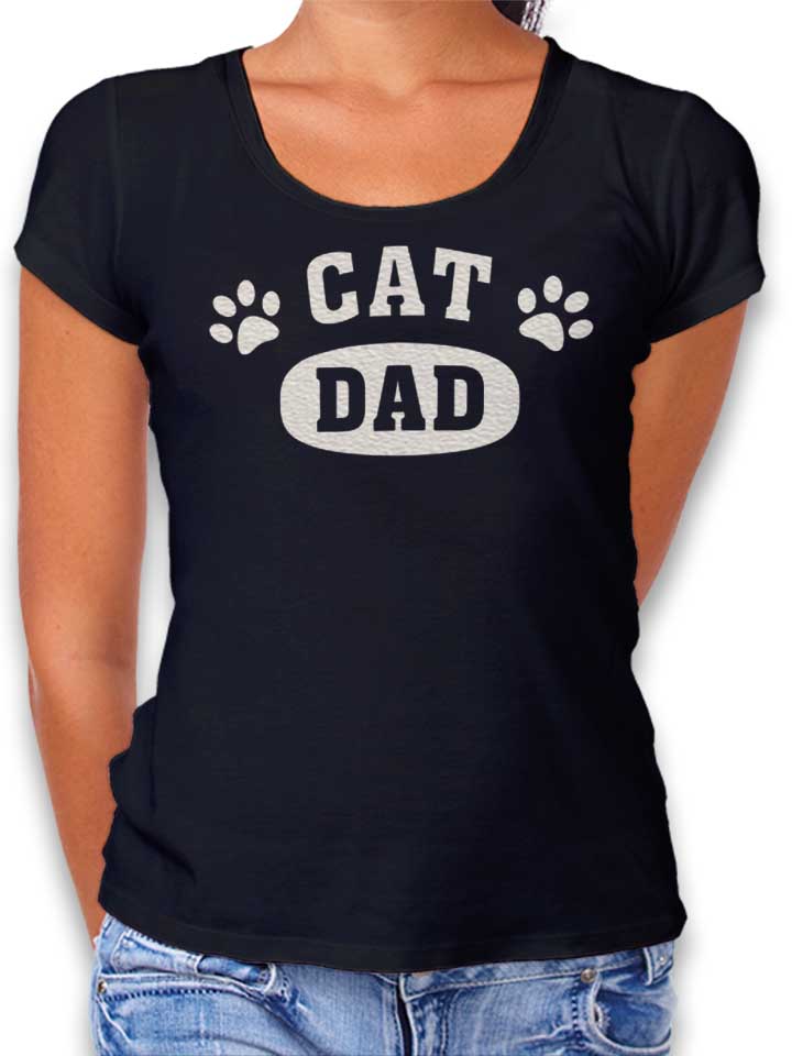 Cat Dad Damen T-Shirt schwarz L