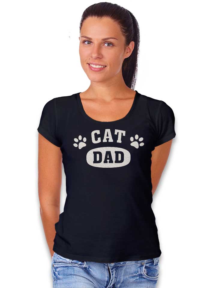 cat-dad-damen-t-shirt schwarz 2