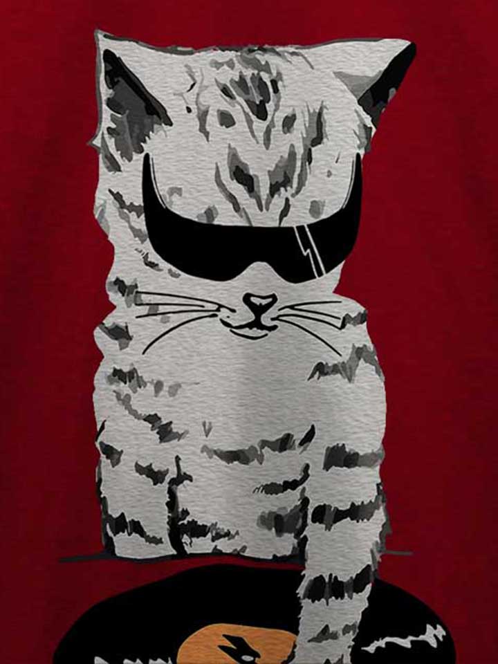 cat-dj-scratch-t-shirt bordeaux 4