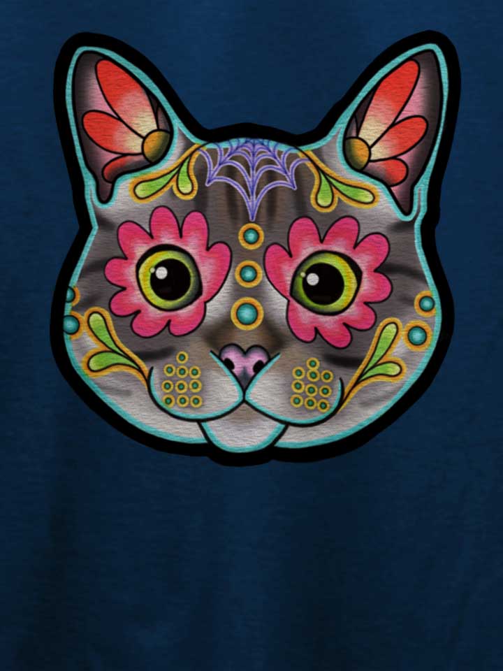 cat-face-02-t-shirt dunkelblau 4