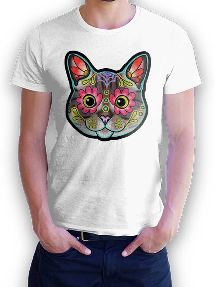Cat Face 02 T-Shirt weiss L