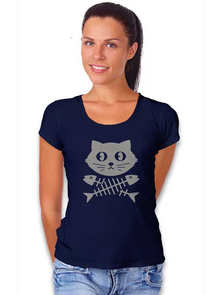 cat-fishbone-damen-t-shirt dunkelblau 2