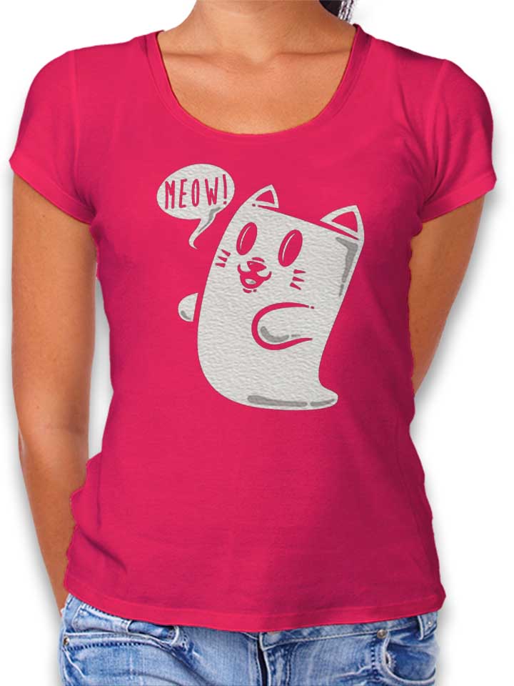 Cat Ghost Damen T-Shirt fuchsia L