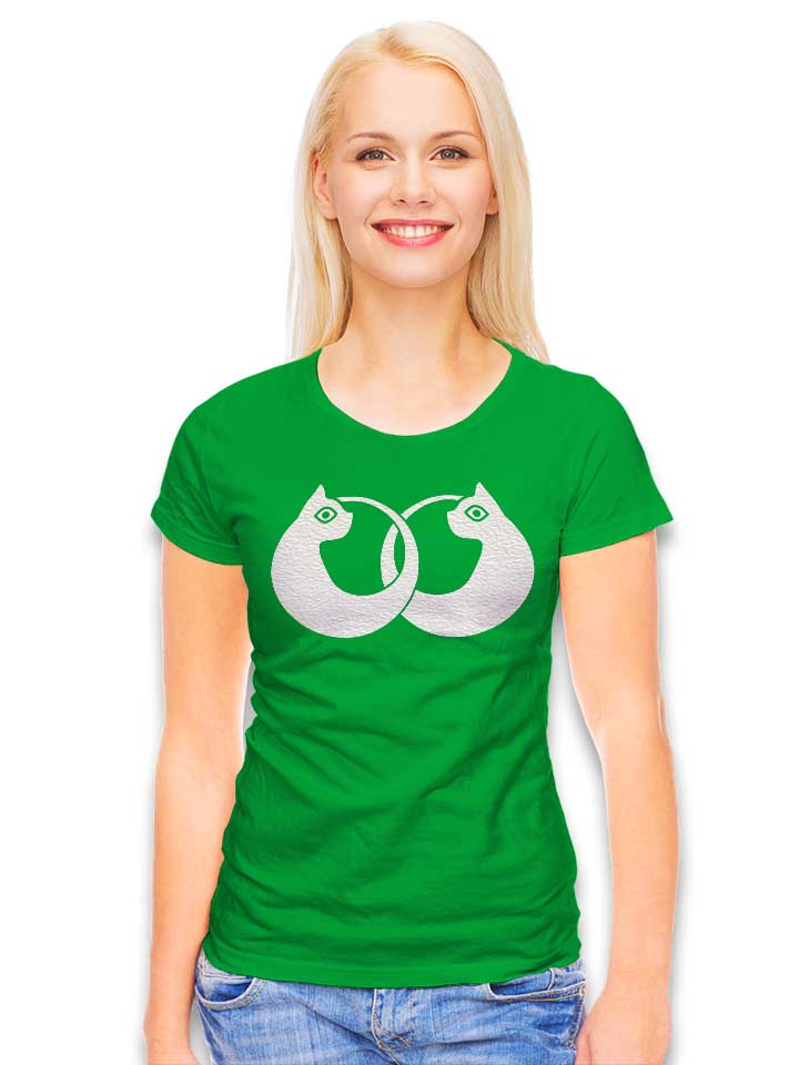 cat-logo-weiss-damen-t-shirt gruen 2