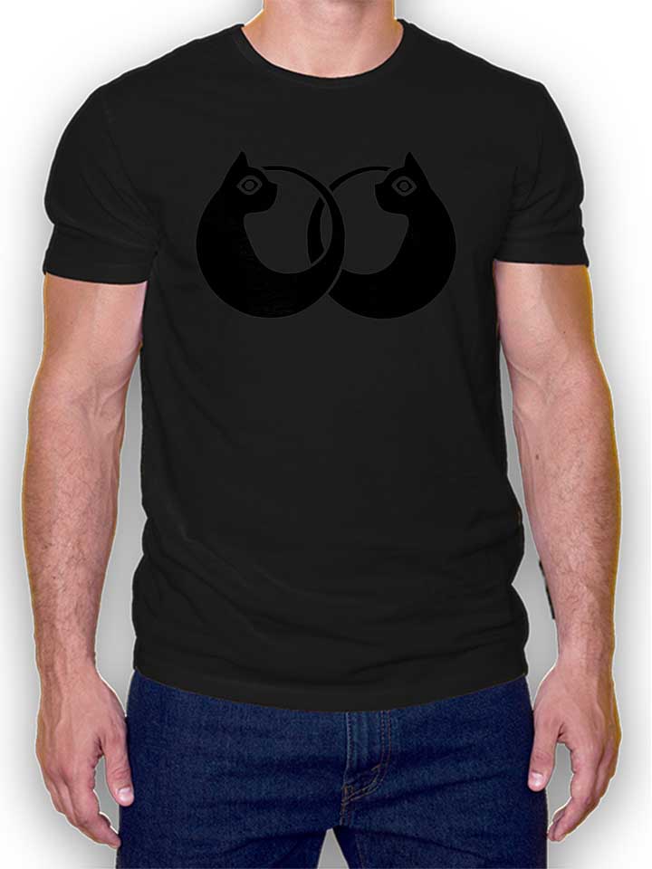 Cat Logo T-Shirt schwarz L