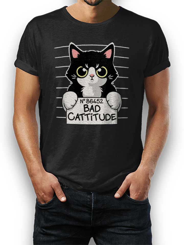 Cat Mugshot T-Shirt schwarz L