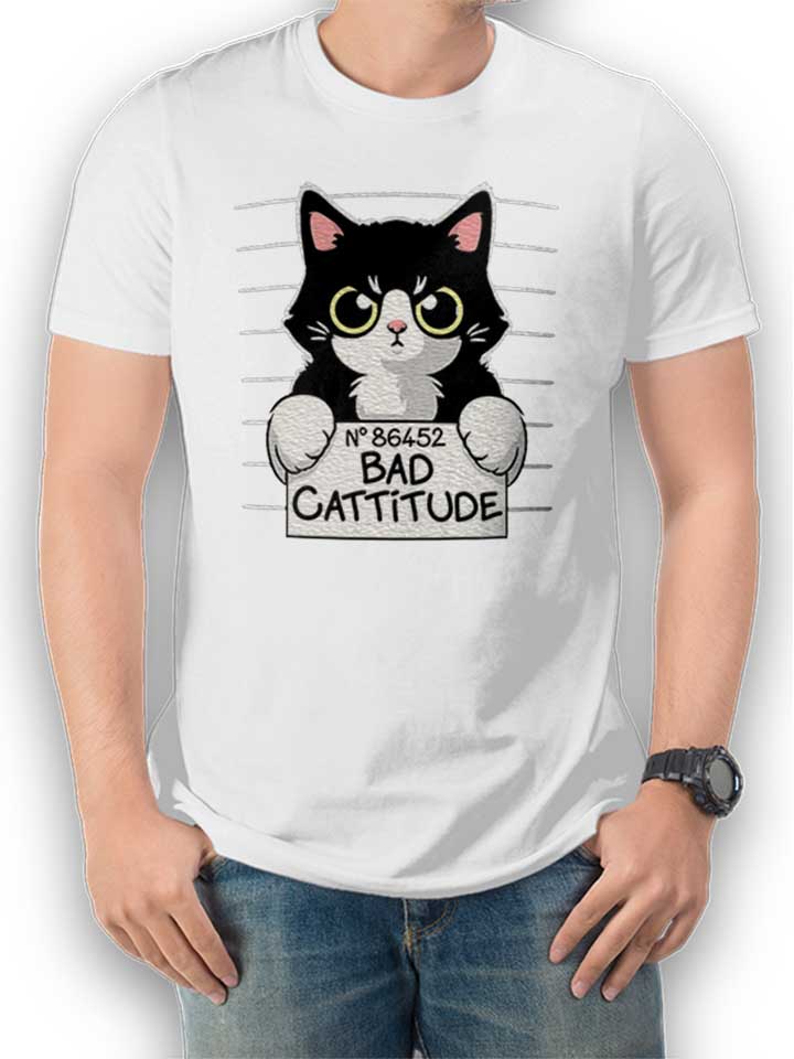 Cat Mugshot Kinder T-Shirt weiss 110 / 116