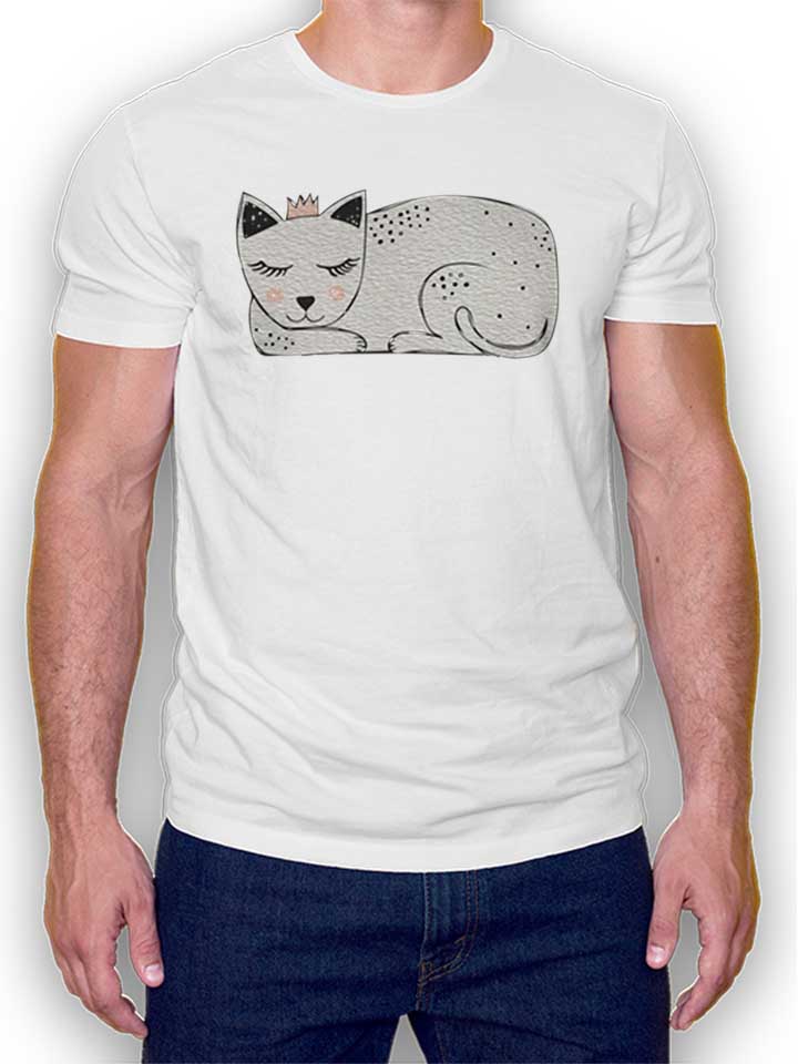 Cat Nap Queen T-Shirt white L