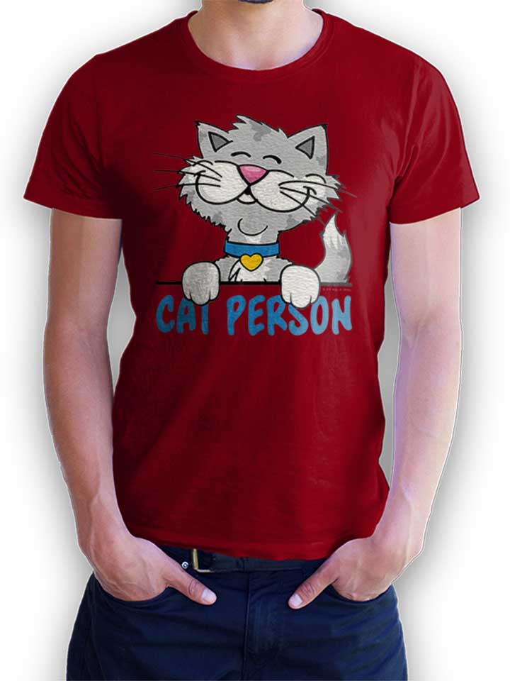 Cat Person T-Shirt maroon L