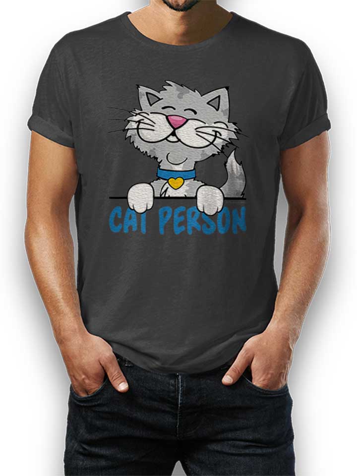 Cat Person T-Shirt dark-gray L