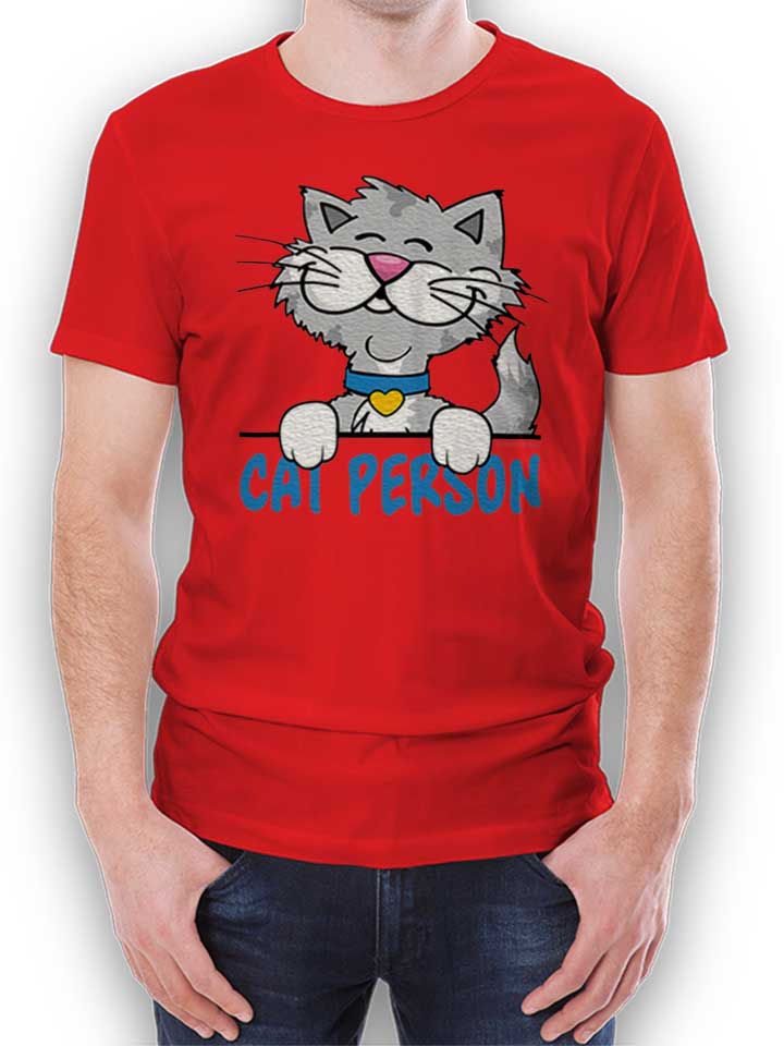 Cat Person T-Shirt rouge L