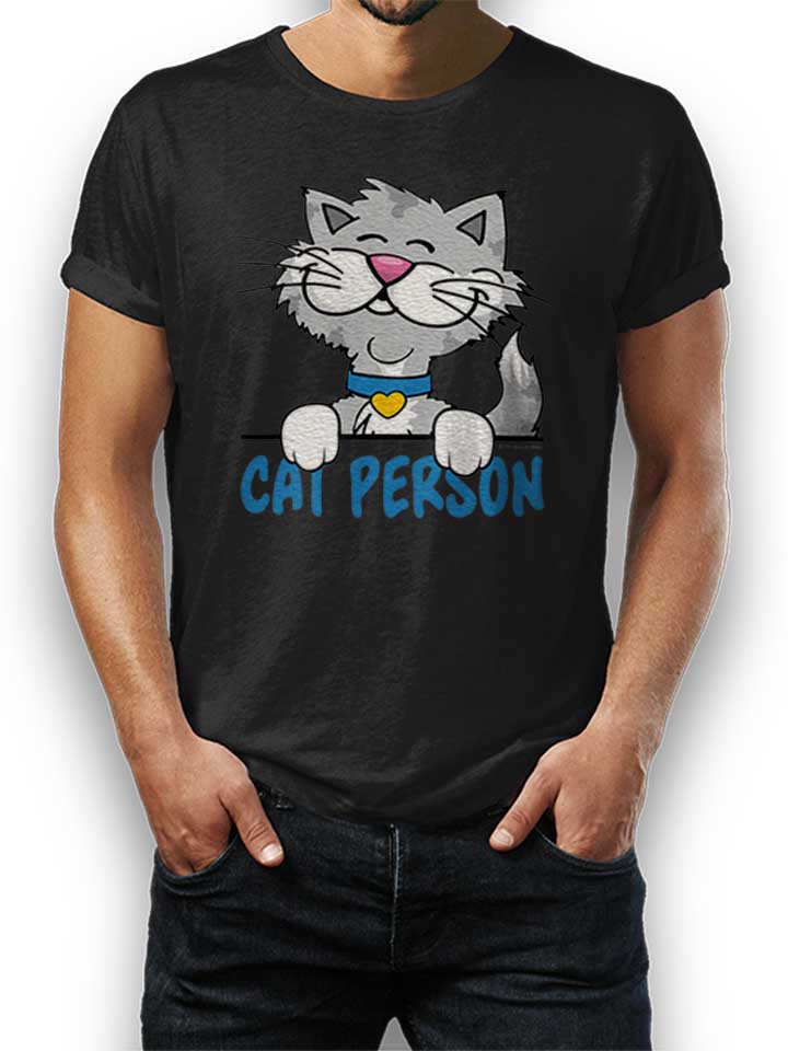 Cat Person T-Shirt schwarz L
