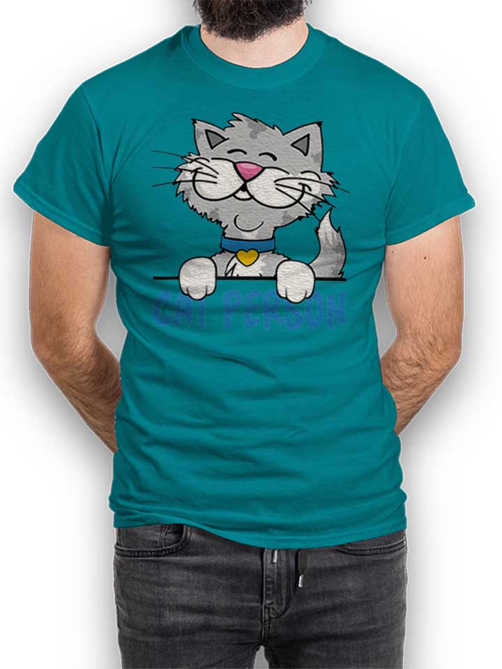 Cat Person T-Shirt tuerkis L