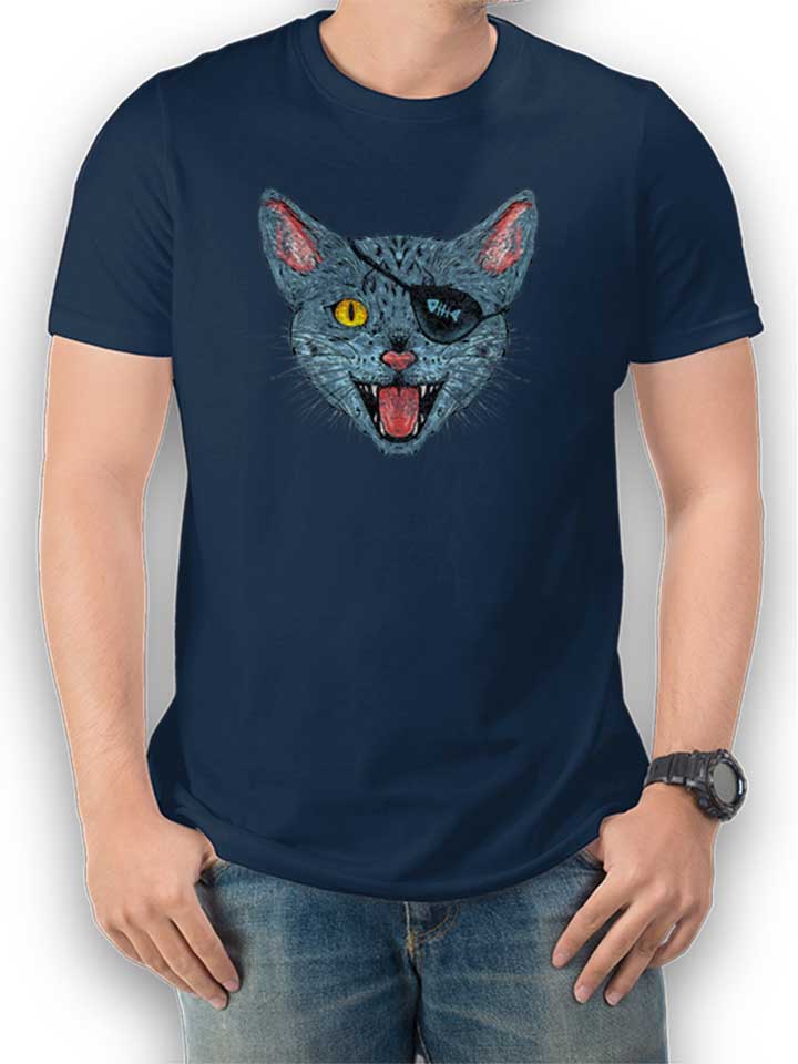 Cat Pirate T-Shirt dunkelblau L