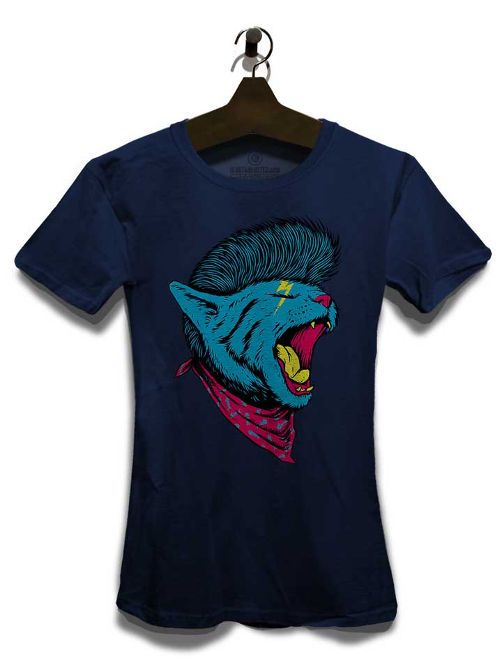 cat-punk-damen-t-shirt dunkelblau 3