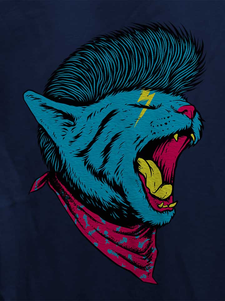 cat-punk-damen-t-shirt dunkelblau 4