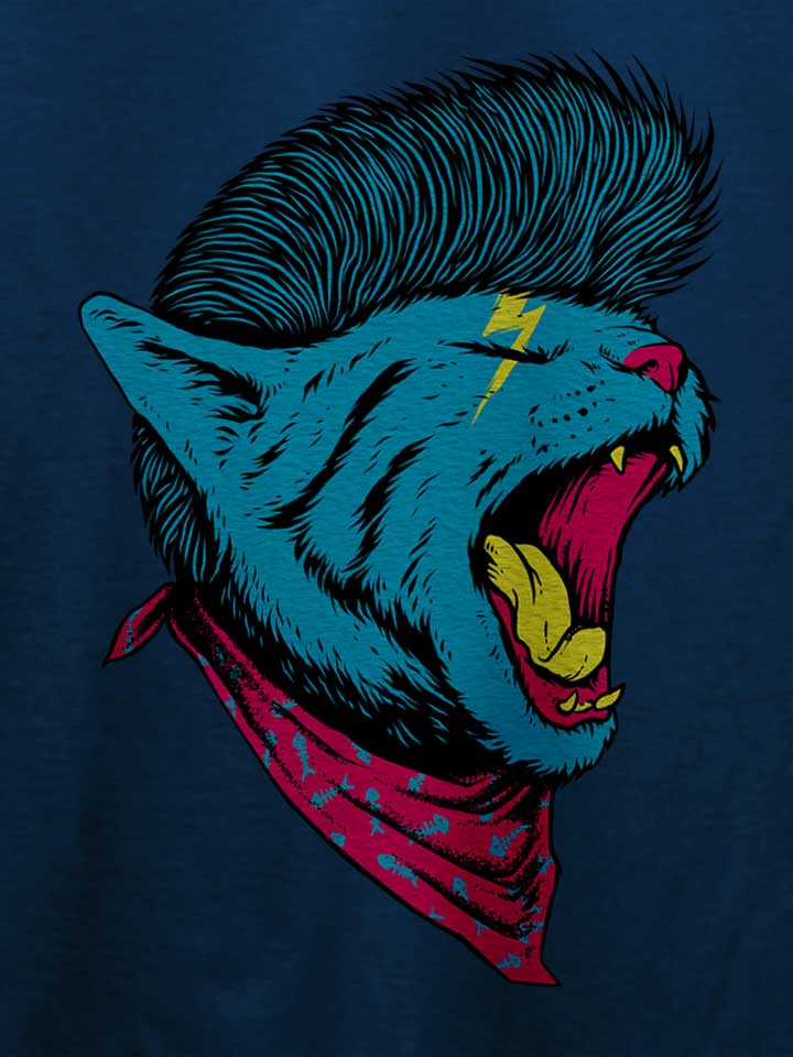 cat-punk-t-shirt dunkelblau 4