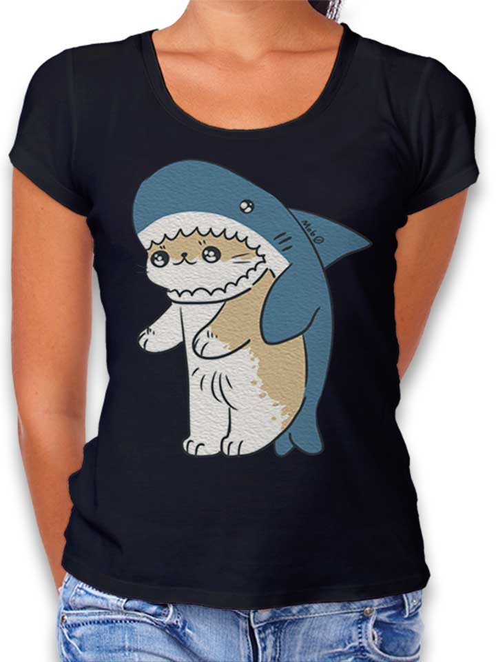 Cat Shark Damen T-Shirt schwarz L