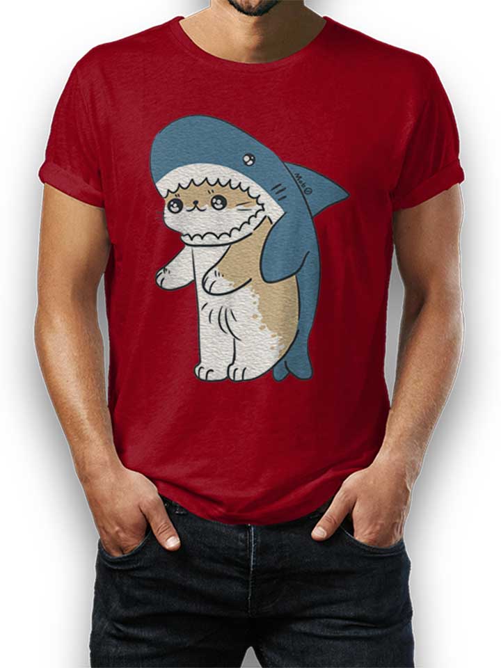 Cat Shark T-Shirt maroon L