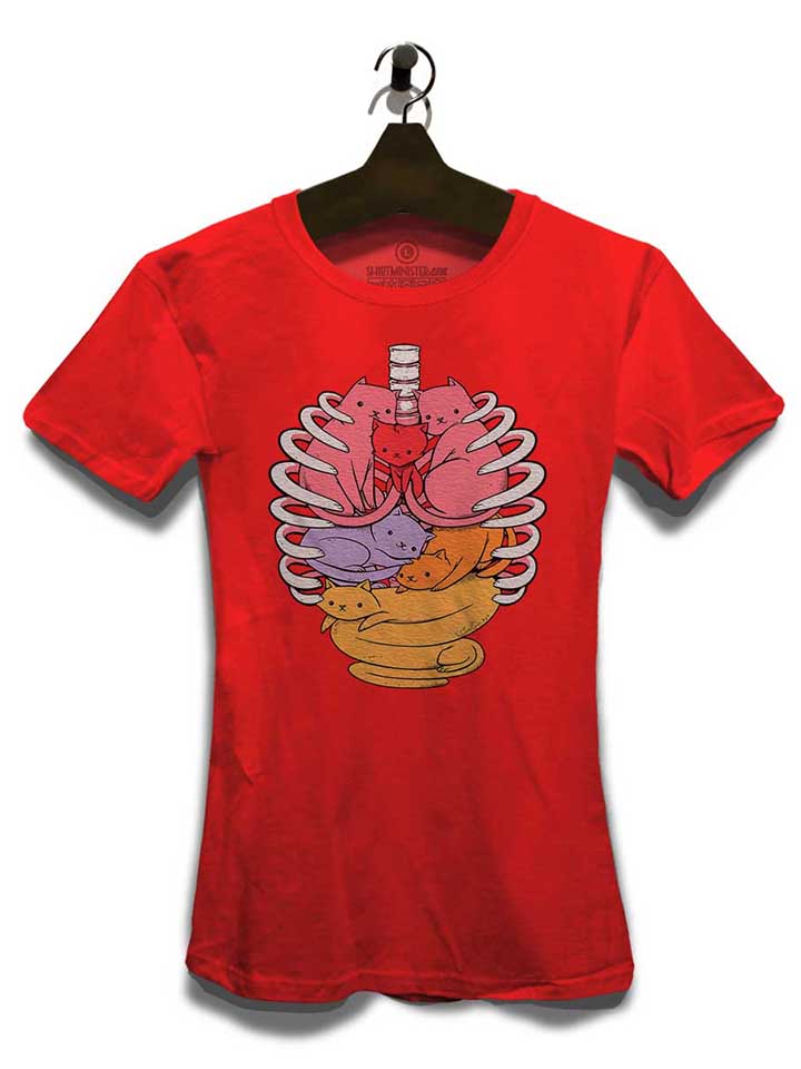cat-skelett-anatomy-damen-t-shirt rot 3