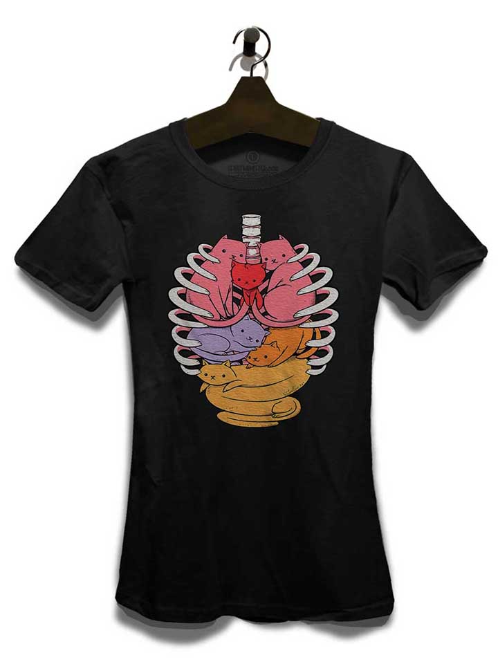 cat-skelett-anatomy-damen-t-shirt schwarz 3