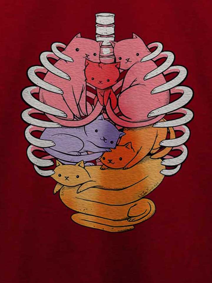 cat-skelett-anatomy-t-shirt bordeaux 4