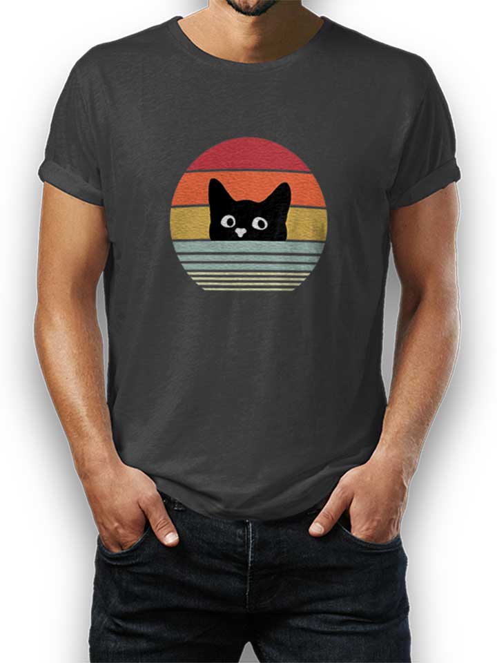 Cat Sunset T-Shirt dark-gray L