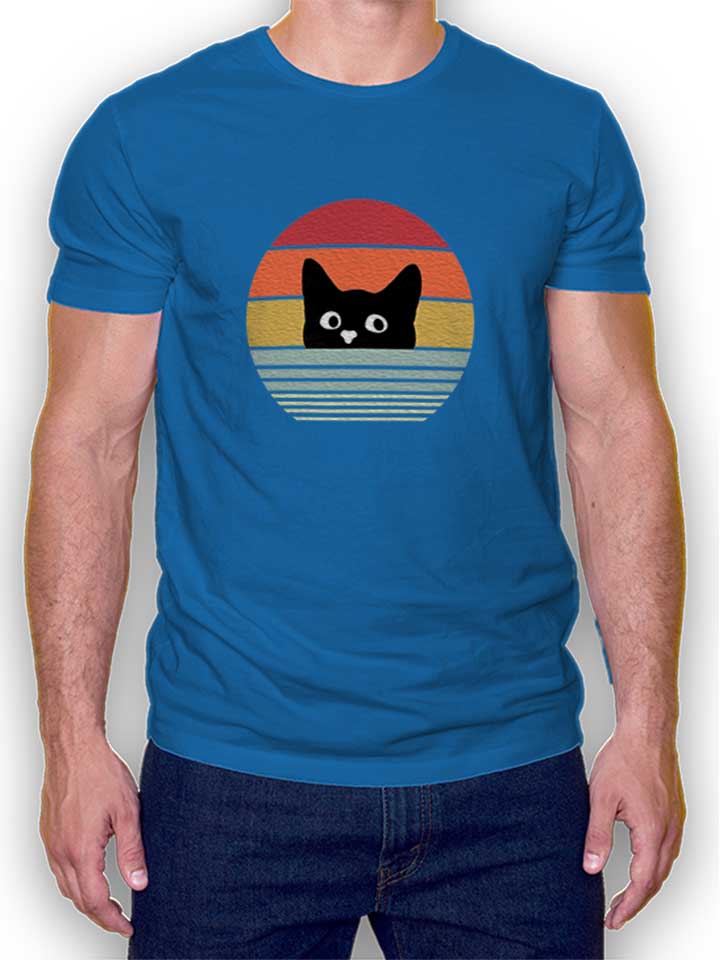 Cat Sunset T-Shirt royal-blue L
