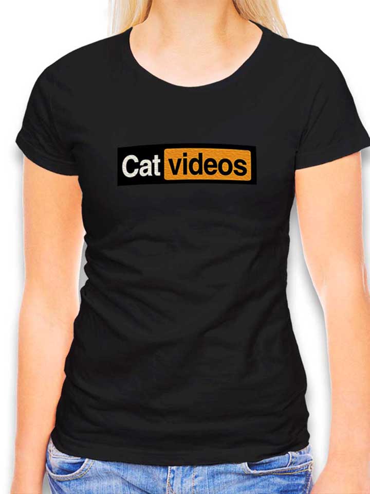 Cat Videos 02 Damen T-Shirt schwarz L