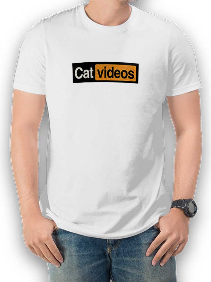 Cat Videos 02 T-Shirt bianco L