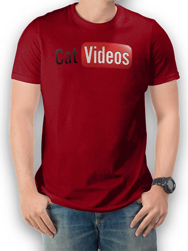 Cat Videos T-Shirt bordeaux L