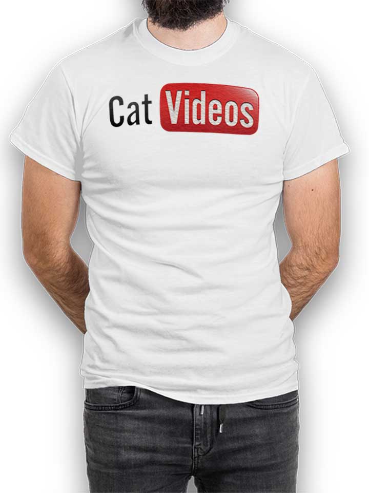 Cat Videos Camiseta blanco L