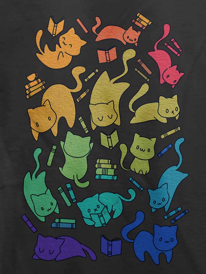 cats-and-books-t-shirt dunkelgrau 4
