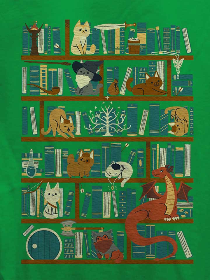 cats-bookshelf-damen-t-shirt gruen 4
