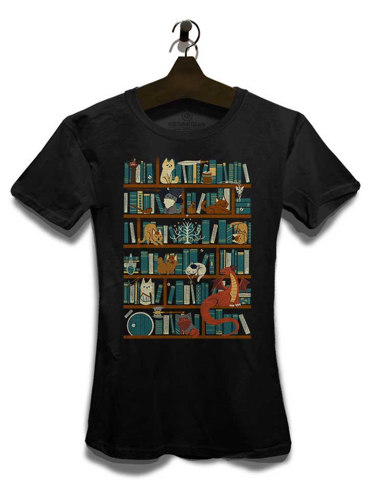 cats-bookshelf-damen-t-shirt schwarz 3