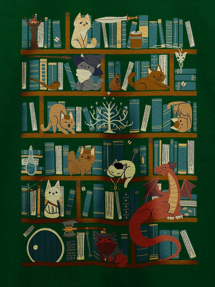 cats-bookshelf-t-shirt dunkelgruen 4