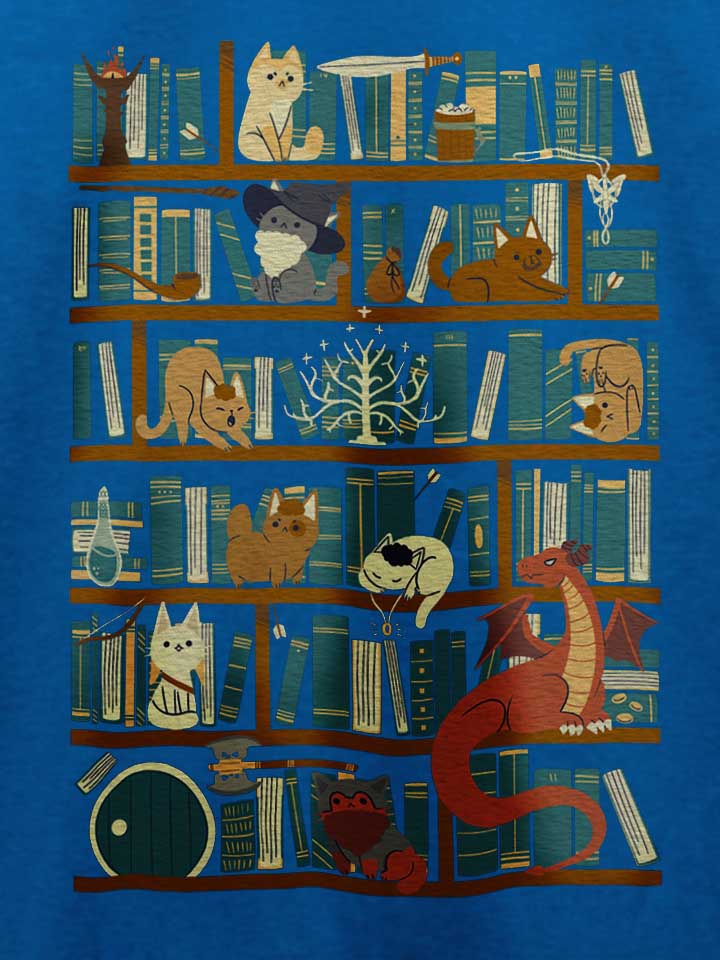 cats-bookshelf-t-shirt royal 4