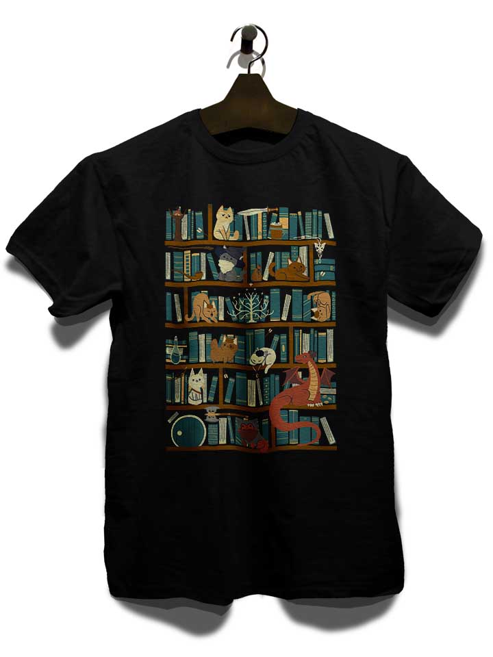 cats-bookshelf-t-shirt schwarz 3