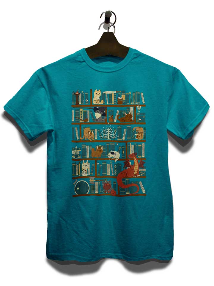 cats-bookshelf-t-shirt tuerkis 3