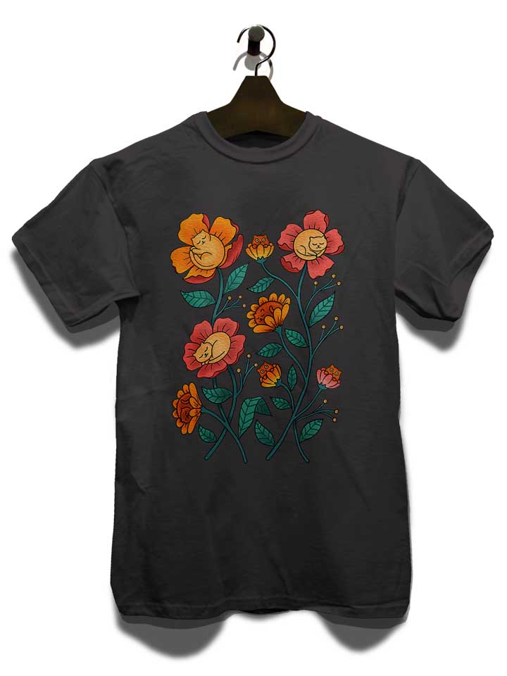 cats-flowers-t-shirt dunkelgrau 3