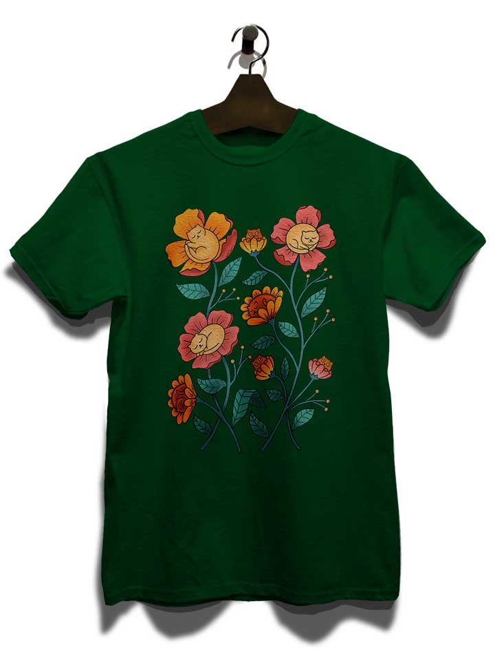 cats-flowers-t-shirt dunkelgruen 3