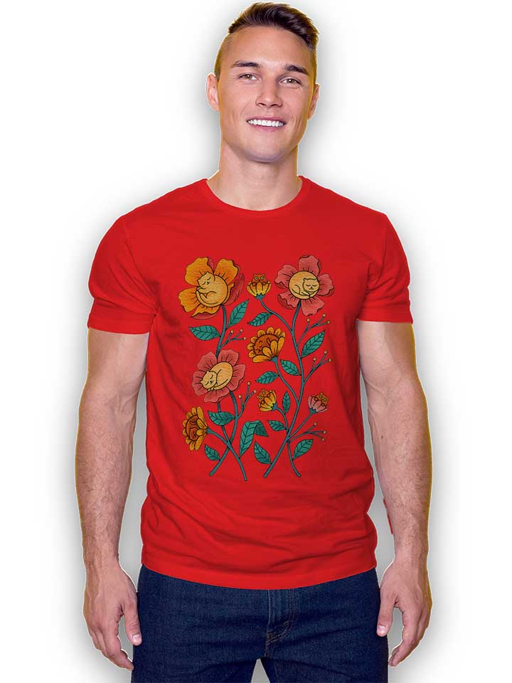 cats-flowers-t-shirt rot 2