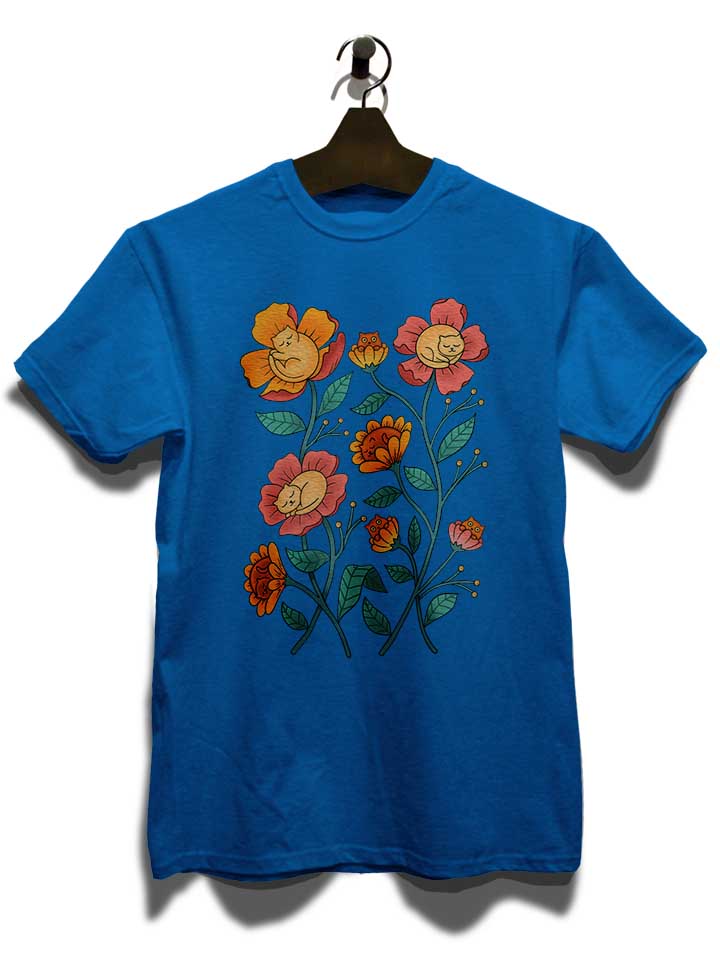 cats-flowers-t-shirt royal 3
