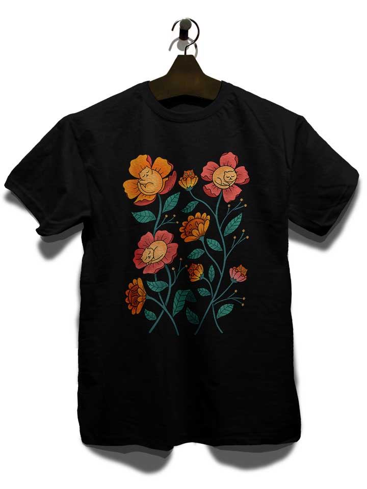 cats-flowers-t-shirt schwarz 3