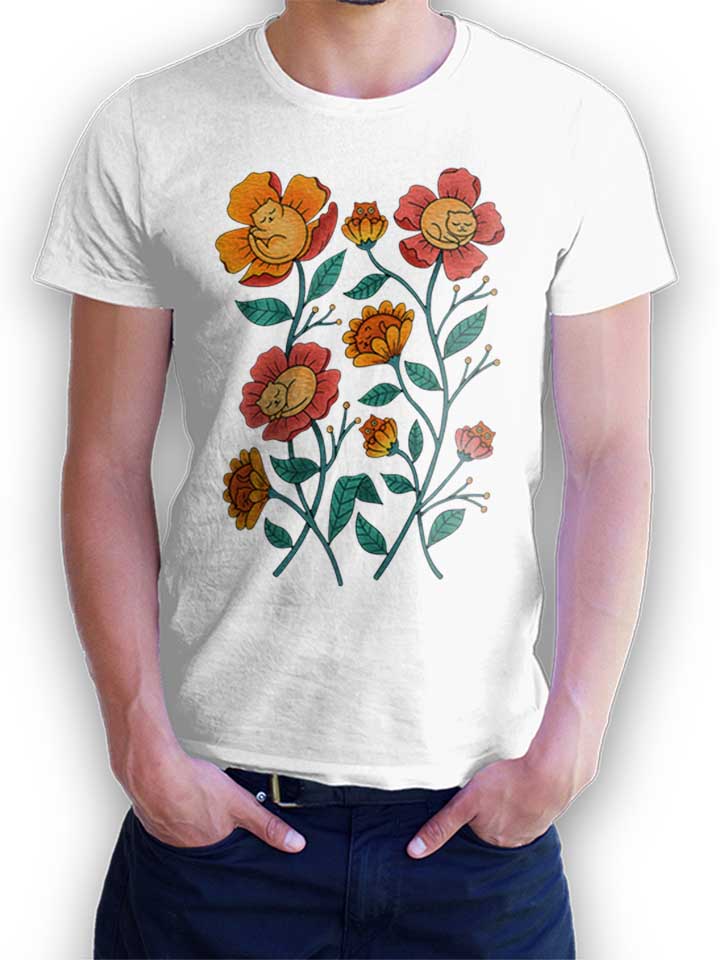cats-flowers-t-shirt weiss 1