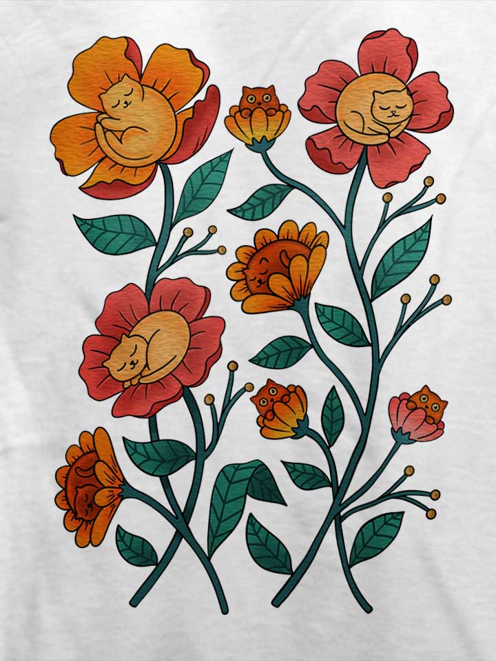 cats-flowers-t-shirt weiss 4
