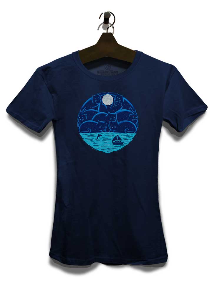cats-landscape-damen-t-shirt dunkelblau 3