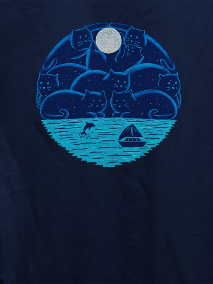 cats-landscape-damen-t-shirt dunkelblau 4